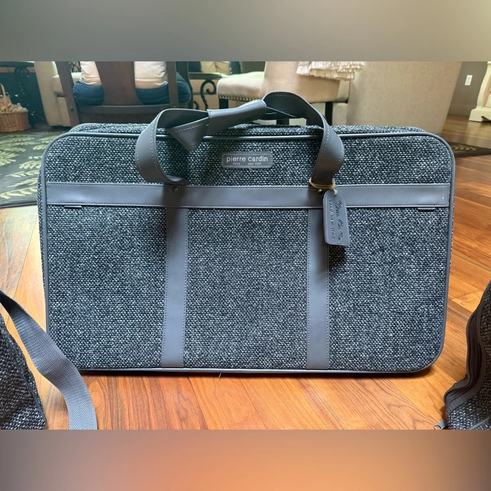 Pierre Cardin‎ 3 Piece Travel Bag Suitcase Set in Grey Tweed